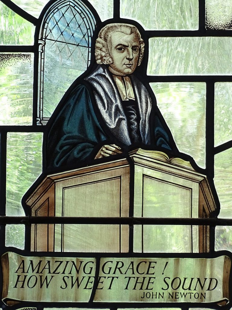 960px Stained Glass Image of John Newton   Amazing Grace Writer   St. Peter and Paul Church   Olney   Buckinghamshire   England   02 27656254594 768x1024