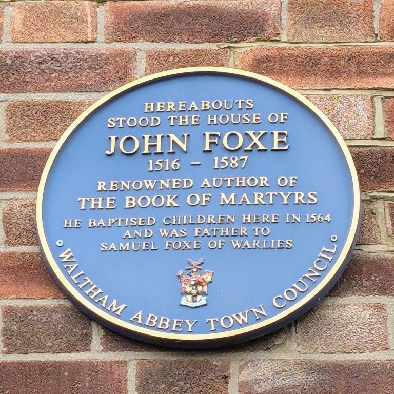 John Foxe plaque Waltham Abbey 768x768