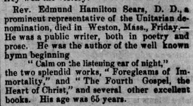 Edmund Sears Obituary