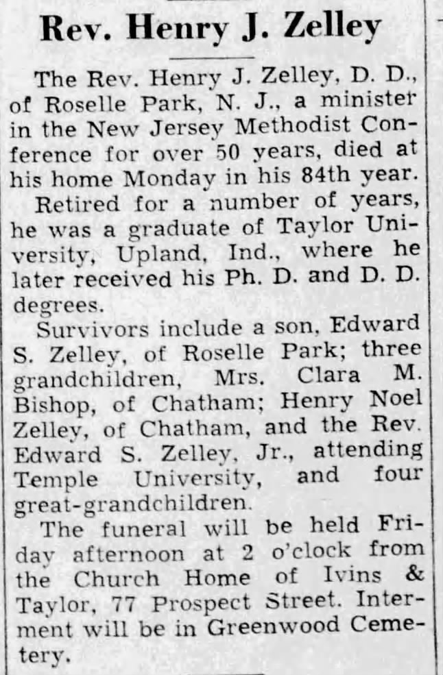 Henry Zelley Obituary