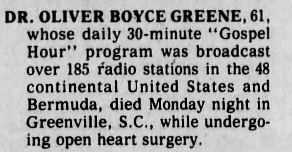 Oliver Green Obituary